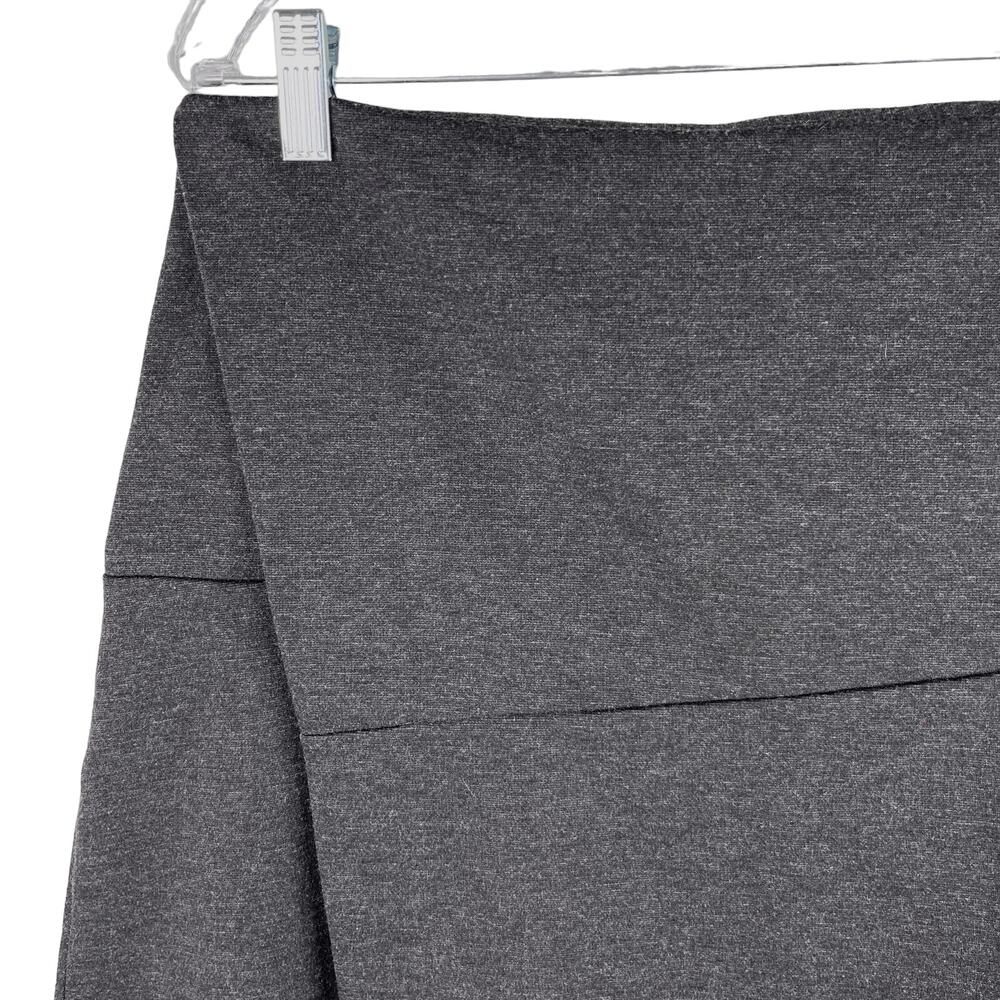 Thakoon Skirt Ponte Faux Wrap A-Line Charcoal Heather Stretch Large - Picture 4 of 9